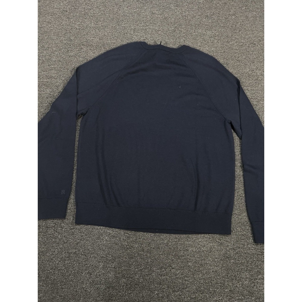 New Banana Republic Sweater Men's Large Merino Wool Blue Baruffa Italian Yarn - Picture 3 of 7